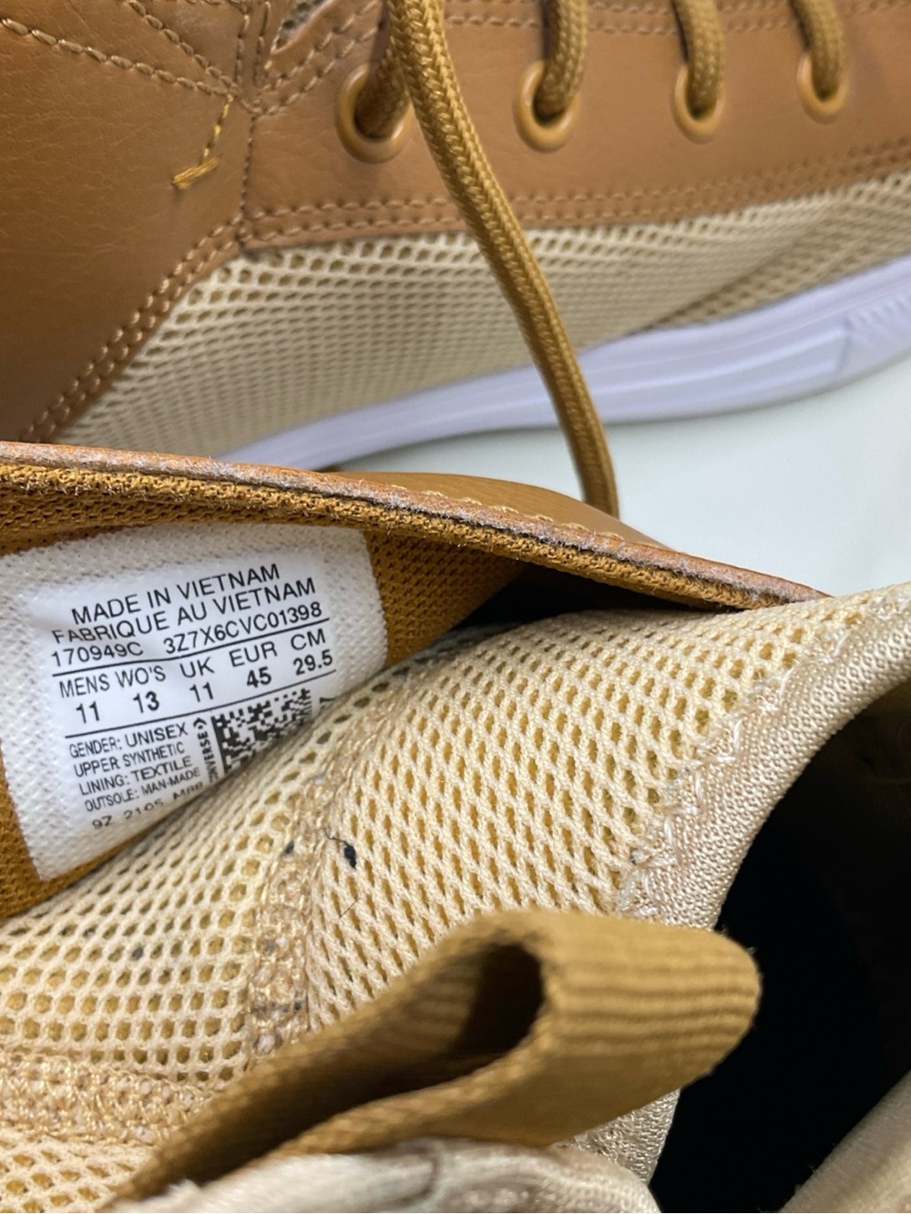 Converse Men’s Tan and Beige High-Top Sneakers - Picture 7 of 8